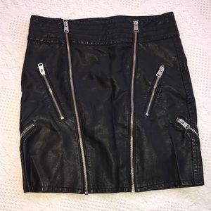 Leather mini skirt